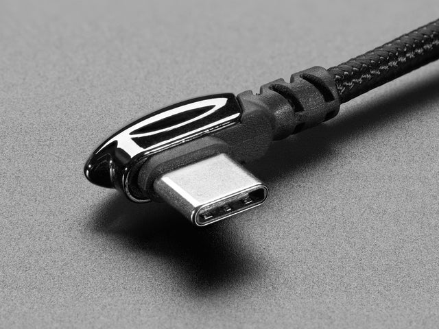Woven USB Cable with USB Type A to Right Angle USB Type C