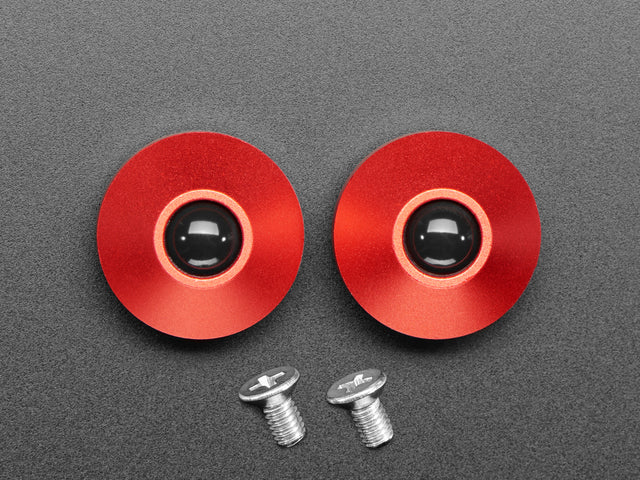 Red Anodized Aluminum Bumper Feet - Pack of 2