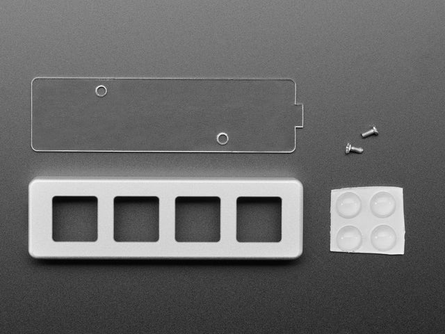 Four Key Silver Aluminum Keypad Shell Enclosure