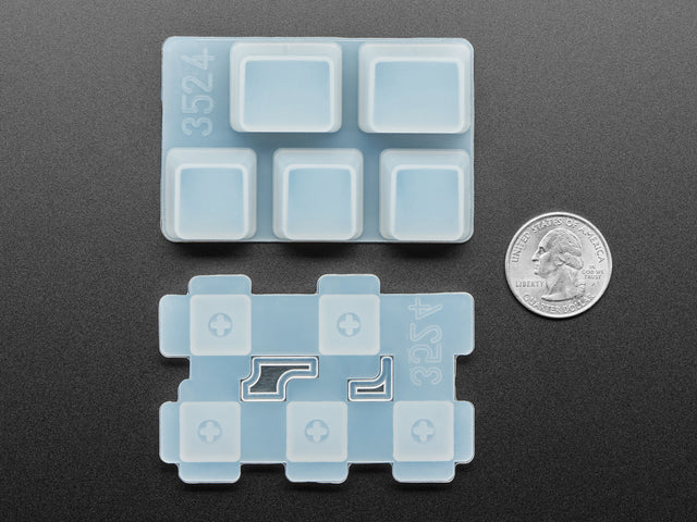 3 x 1U and 2 x 1.25U "Ctrl" Silicone Keycap Molds