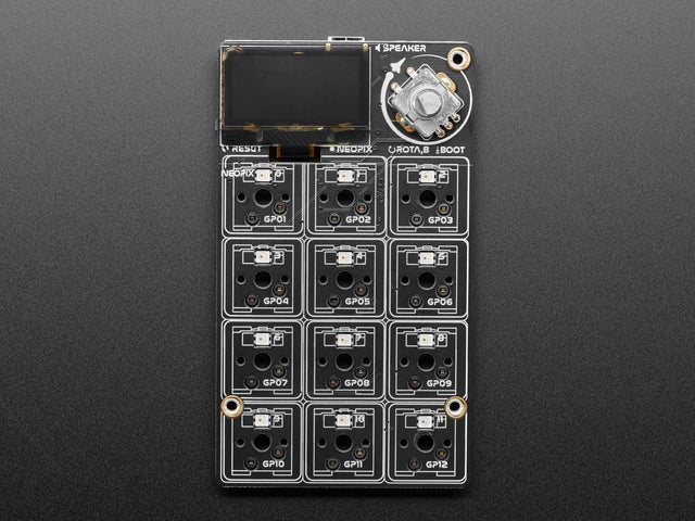 Adafruit MACROPAD RP2040 Bare Bones - 3x4 Keys + Encoder + OLED