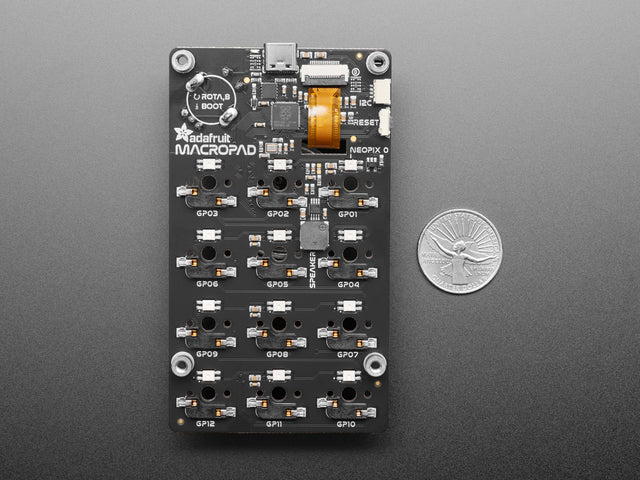 Adafruit MACROPAD RP2040 Bare Bones - 3x4 Keys + Encoder + OLED