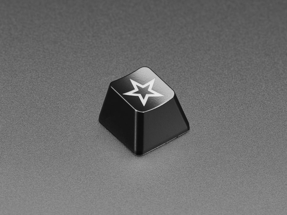 Etched Glow-Through Keycap - Zener ESP Star Design