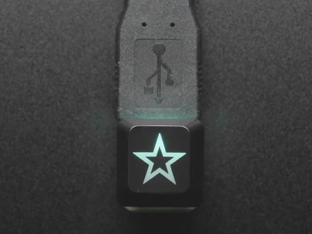 Etched Glow-Through Keycap - Zener ESP Star Design