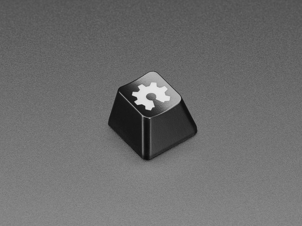 Etched Glow-Through Keycap with Open Source Hardware Gear Logo