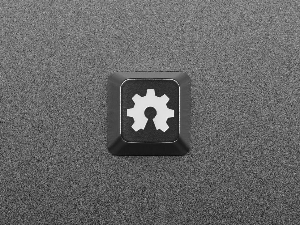 Etched Glow-Through Keycap with Open Source Hardware Gear Logo
