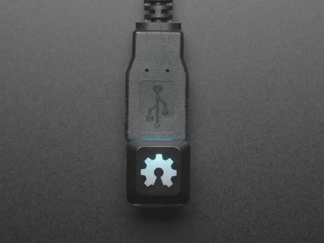 Etched Glow-Through Keycap with Open Source Hardware Gear Logo