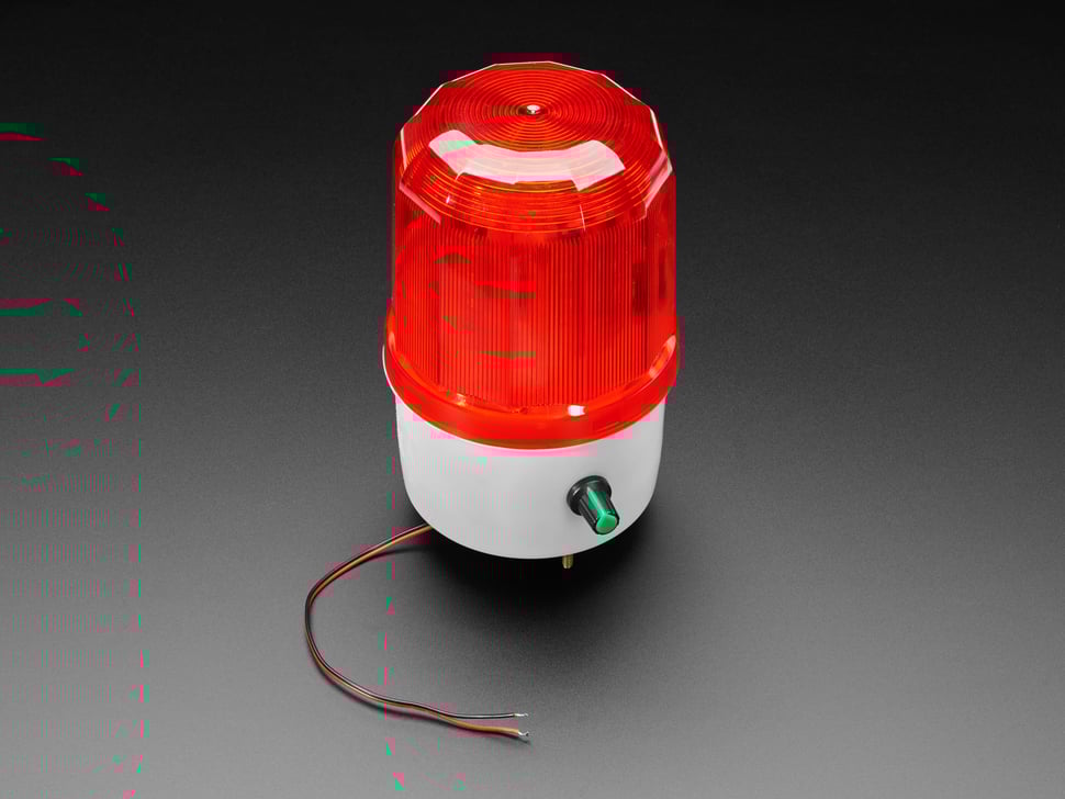 Rotating LED Warning Light with Adjustable Volume Buzzer Alarm