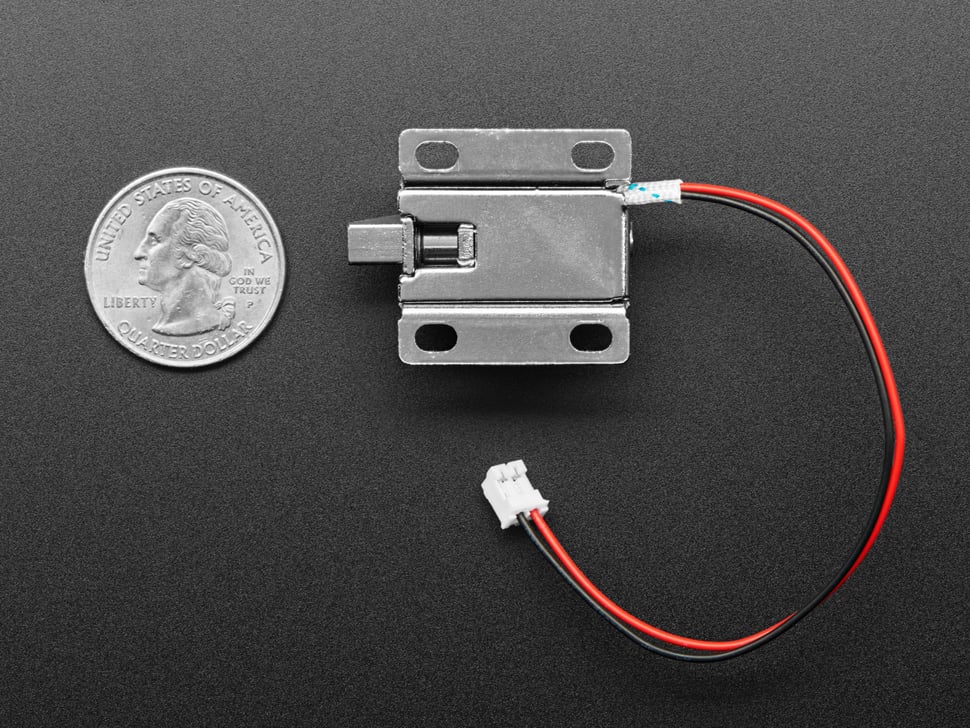 Small Lock-style Solenoid 6VDC @ 600mAh with 2-pin JST