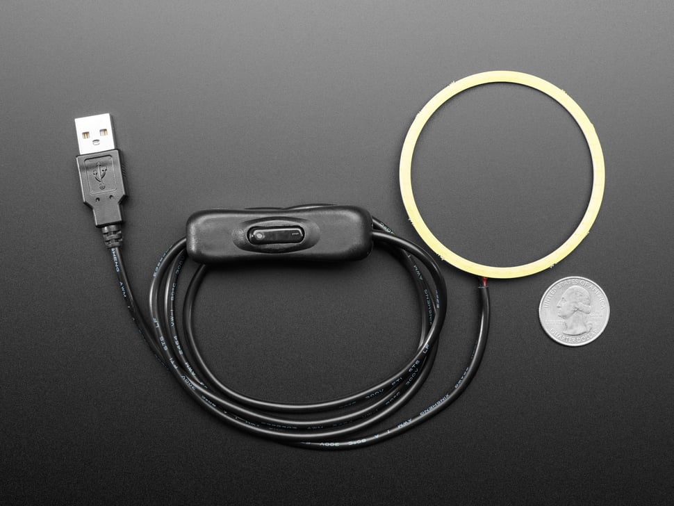 Cool White LED Ring Light with USB Cable and On/Off Switch