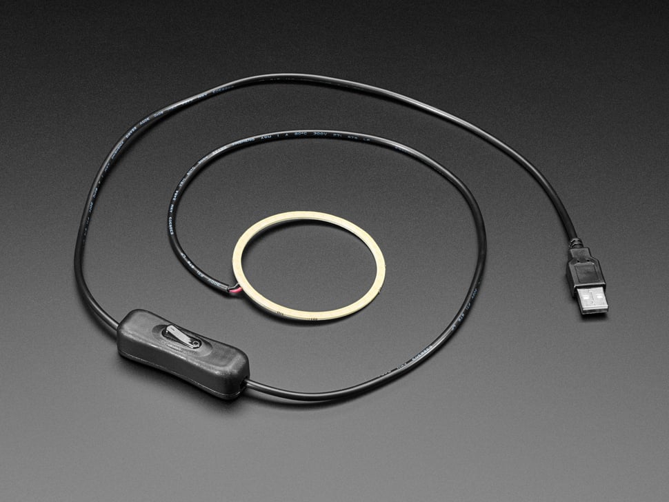 Cool White LED Ring Light with USB Cable and On/Off Switch