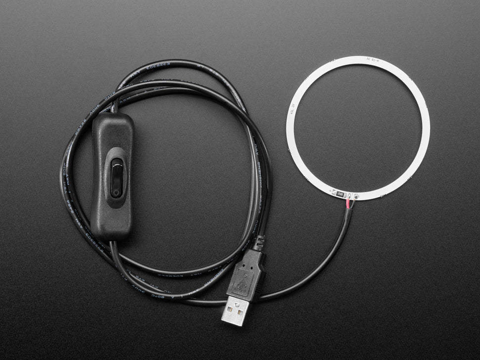 Cool White LED Ring Light with USB Cable and On/Off Switch