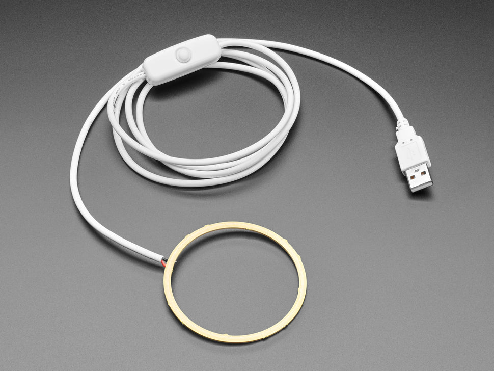 Cool White LED Ring Light with USB Cable and On/Off Switch