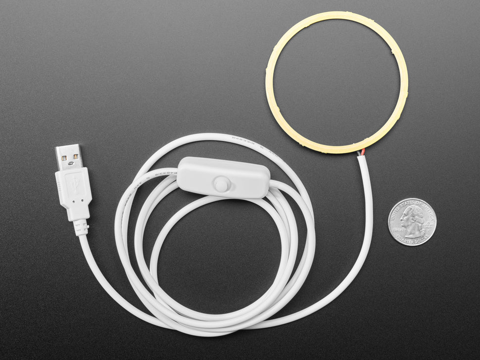 Cool White LED Ring Light with USB Cable and On/Off Switch