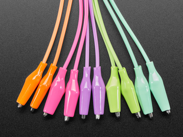 Colorful Clips - Tropical Alligator Test Clip Leads - 10 Pieces