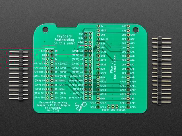 Raspberry Pi Pico Adapter PCB for Keyboard FeatherWing