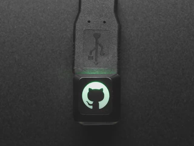 Etched Glow-Through Keycap with GitHub Octocat Logo