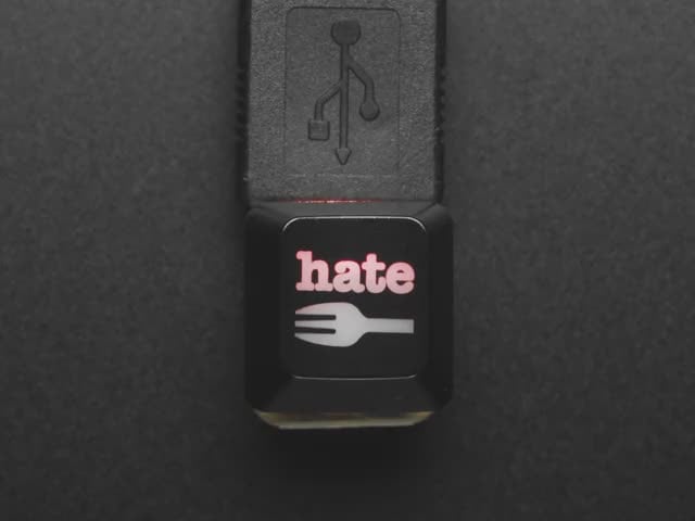 Etched Glow-Through Keycap with Hate Fork Graphics