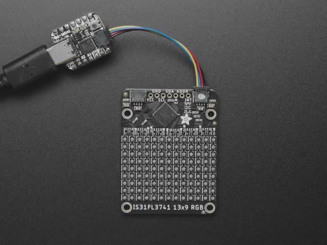 Adafruit IS31FL3741 13x9 PWM RGB LED Matrix Driver