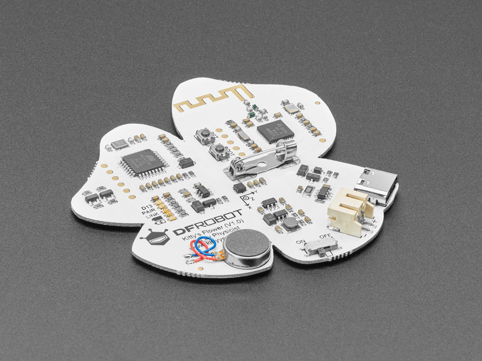 Kitty's Flowers - Pair of Bluetooth Wearable Brooches