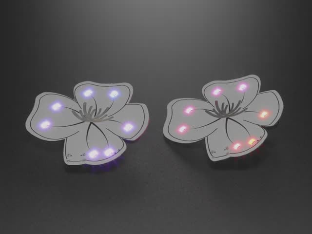 Kitty's Flowers - Pair of Bluetooth Wearable Brooches
