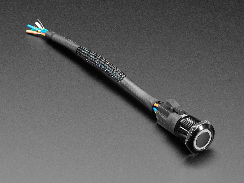 ChromaTek 19mm Rugged Momentary Metal Pushbutton with NeoPixel