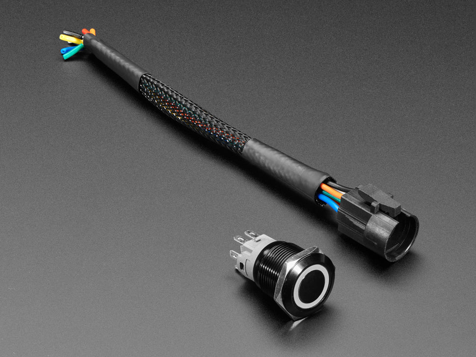 ChromaTek 19mm Rugged Momentary Metal Pushbutton with NeoPixel
