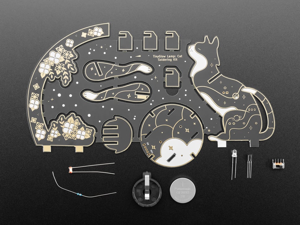 Art Deco Cat Lamp - Soldering Kit by Maker Queen