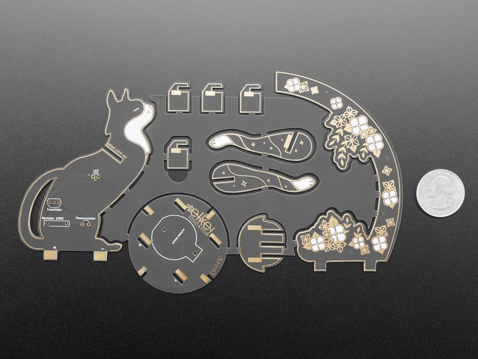 Art Deco Cat Lamp - Soldering Kit by Maker Queen