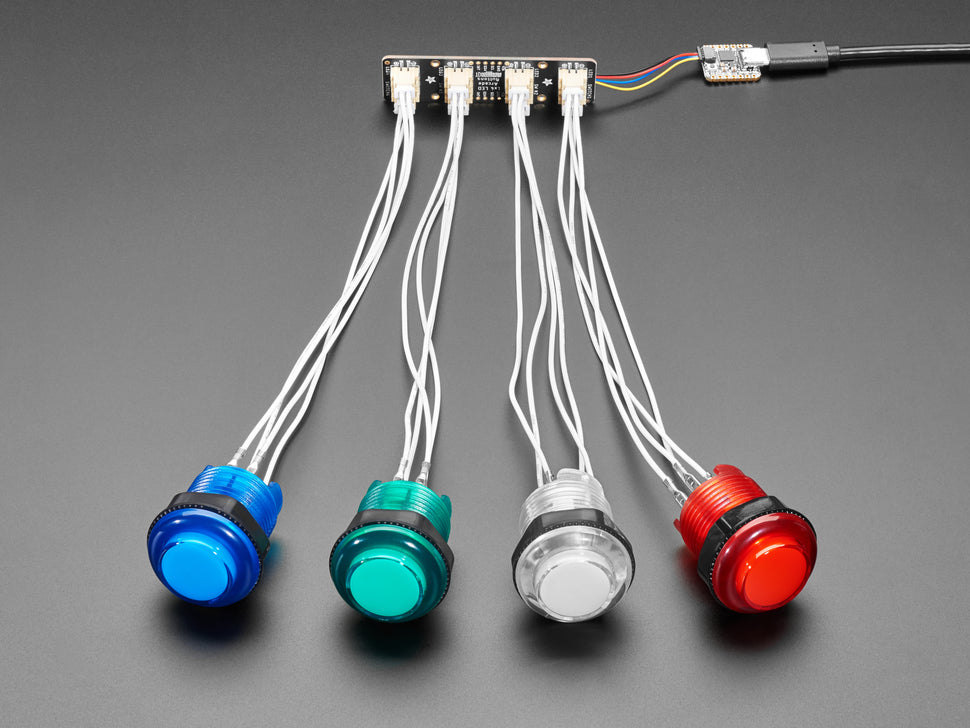 Adafruit LED Arcade Button 1x4 - STEMMA QT I2C Breakout