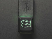 Etched Glow-Through Keycap with Glitch Logo