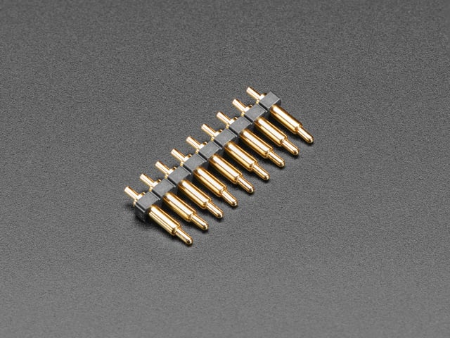 Through Hole Inline Pogo Pin Header - 9 Pins with 0.1" Spacing