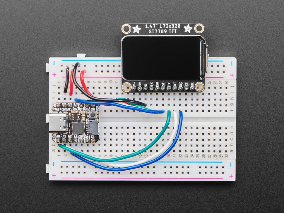 Adafruit 1.47" 320x172 Round Rectangle Color IPS TFT Display