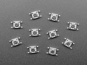 Reverse Mount Tactile Switch Buttons - 6mm square - 10 Pack