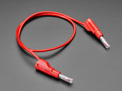 Retractable Stacking Banana Plug Cable - Red 0.5 meter long
