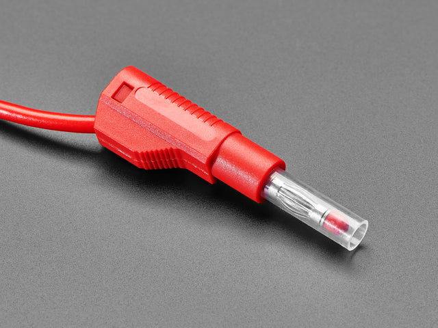 Retractable Stacking Banana Plug Cable - Red 0.5 meter long