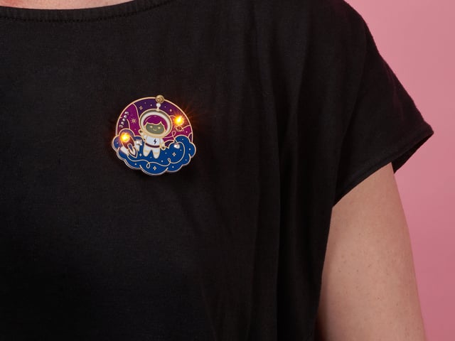 Space Girl Badge Soldering Kit by Maker Queen