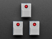 Step Switch with LED - Three Pack of Gray Plastic with Red LED