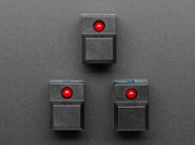 Step Switch with LED - Three Pack of Black with Red LED - PB86
