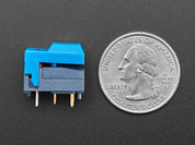 Step Switch with LED - Three Pack of Blue Plastic with Red LED