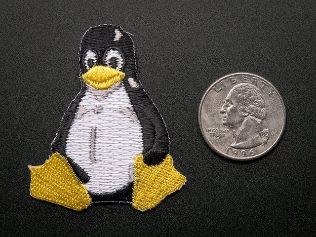 Linux "Tux" Penguin - Skill badge, iron-on patch