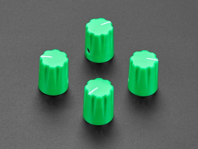 Green Micro Potentiometer Knob - 4 pack
