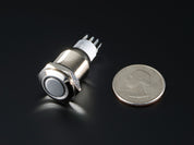 Rugged Metal Pushbutton with White LED Ring