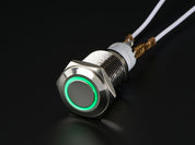 Rugged Metal Pushbutton with Green LED Ring