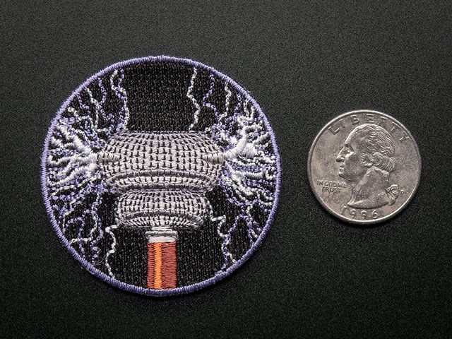 Tesla coil - Skill badge, iron-on patch