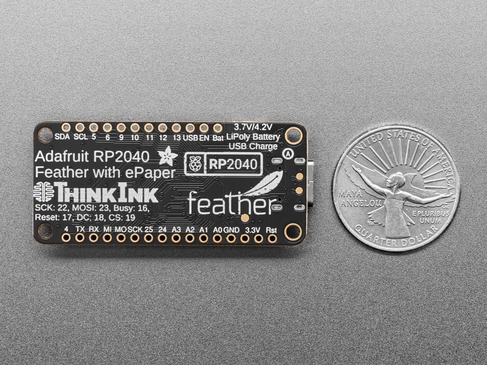 Adafruit RP2040 Feather ThinkInk for 24-pin E-Paper Displays