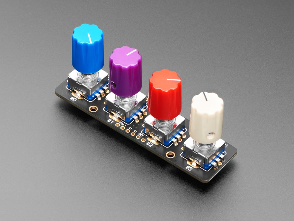 Adafruit I2C Quad Rotary Encoder Breakout with NeoPixel