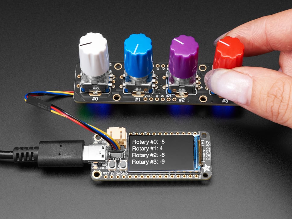 Adafruit I2C Quad Rotary Encoder Breakout with NeoPixel