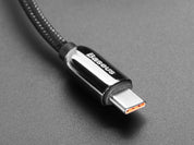 USB C to USB C Cable w/ 100W Watt Display - 1 meter Black Woven