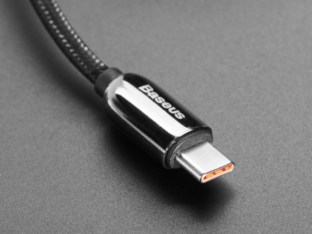 USB C to USB C Cable w/ 100W Watt Display - 1 meter Black Woven